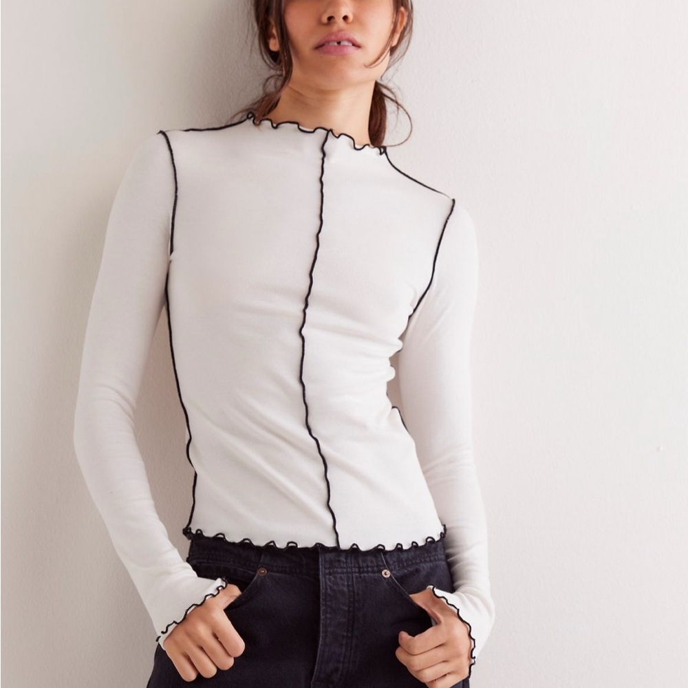 Pink Ruffled Free People Top